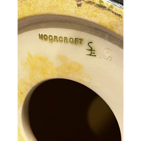 Vintage MOORCROFT POTTERY "BUTTERCUP" ceramic lamp blue with flowers rare! - Picture 12 of 16